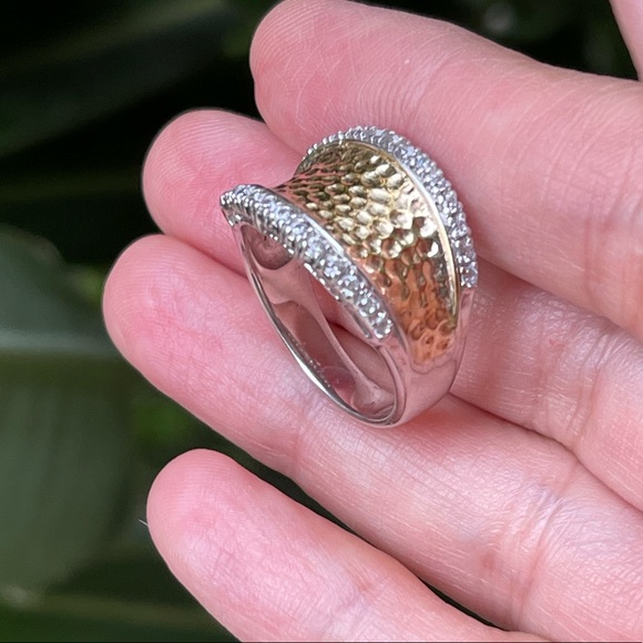 Joseph Esposito cz gold plated solid sterling ring - Picture 7 of 8